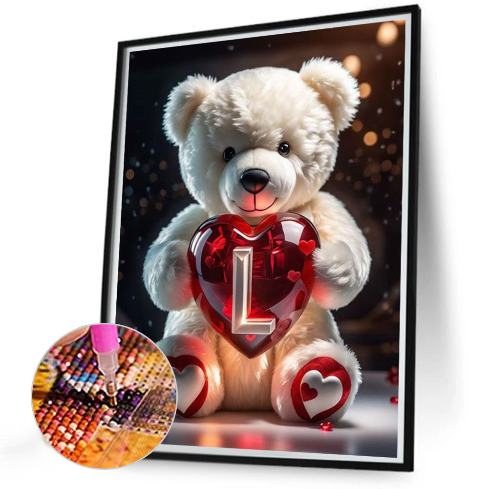 Love Letter Bear L - Full Round Drill Diamond Painting 35*45CM