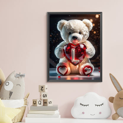 Love Letter Bear L - Full Round Drill Diamond Painting 35*45CM