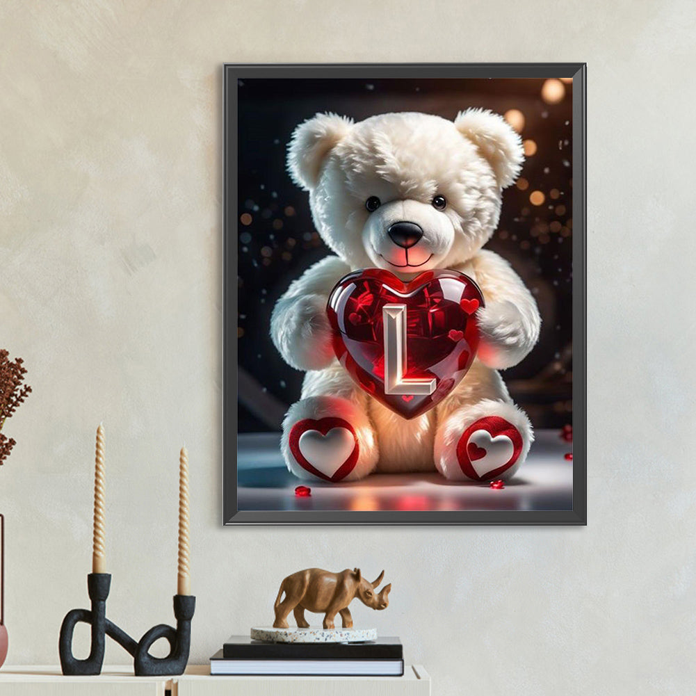 Love Letter Bear L - Full Round Drill Diamond Painting 35*45CM