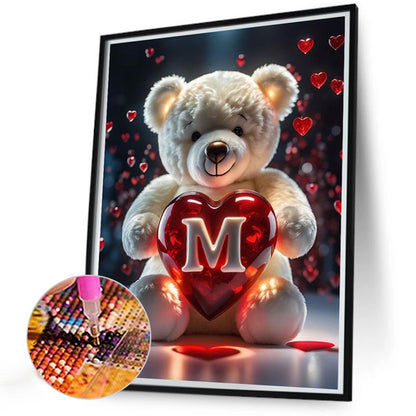 Love Letter Bear M - Full Round Drill Diamond Painting 35*45CM