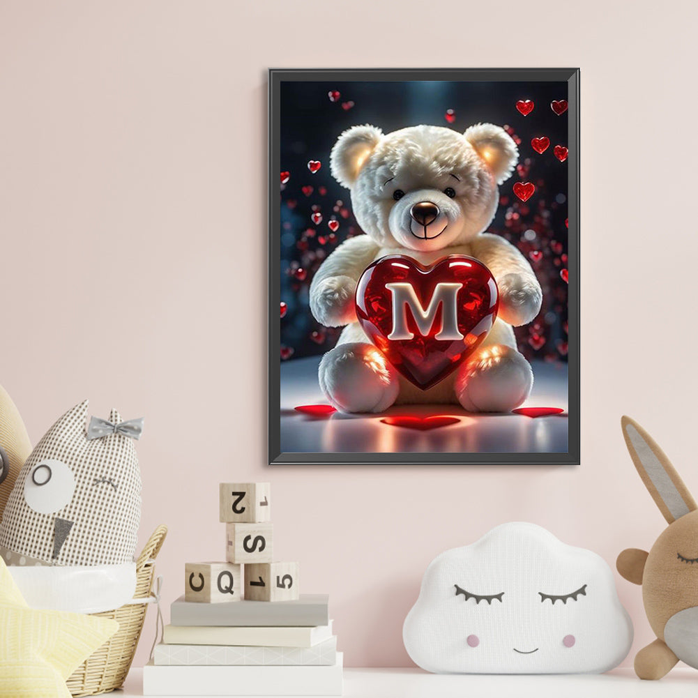 Love Letter Bear M - Full Round Drill Diamond Painting 35*45CM