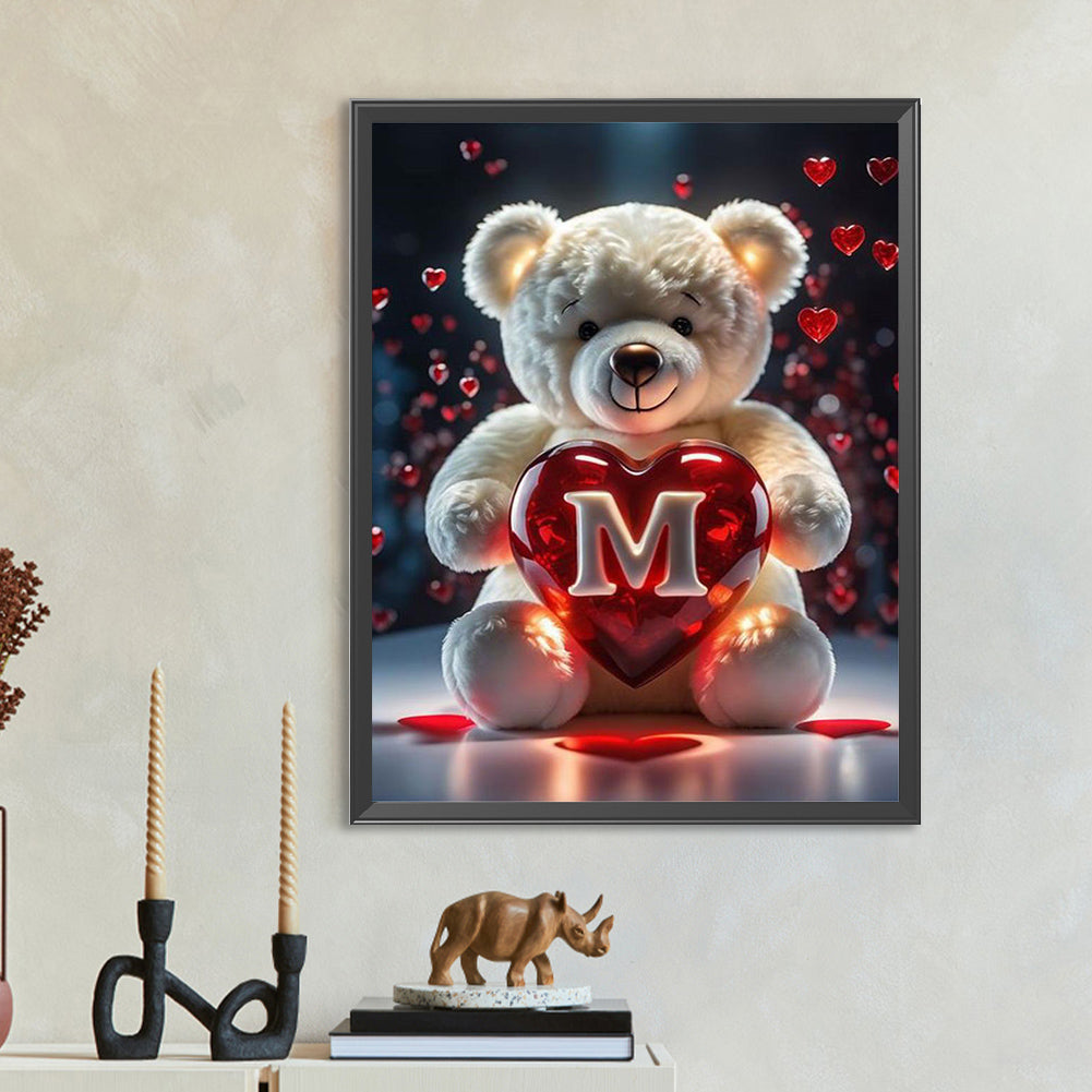 Love Letter Bear M - Full Round Drill Diamond Painting 35*45CM