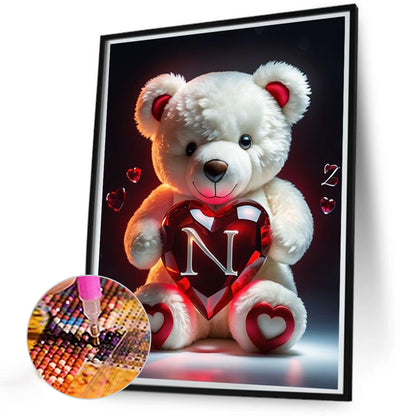 Love Letter Bear N - Full Round Drill Diamond Painting 35*45CM