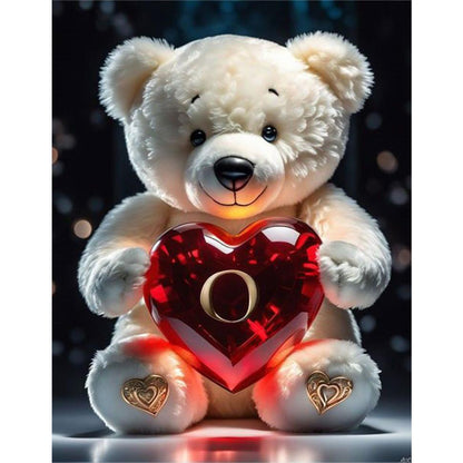 Love Letter Bear O - Full Round Drill Diamond Painting 35*45CM