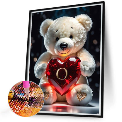 Love Letter Bear O - Full Round Drill Diamond Painting 35*45CM