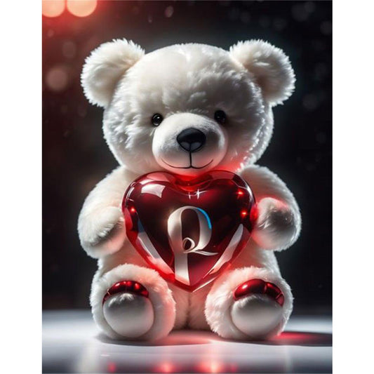 Love Letter Bear Q - Full Round Drill Diamond Painting 35*45CM