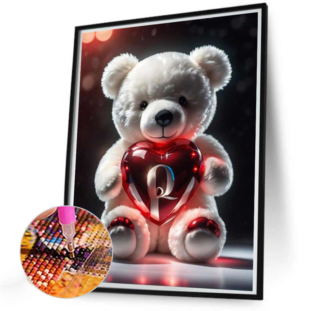 Love Letter Bear Q - Full Round Drill Diamond Painting 35*45CM