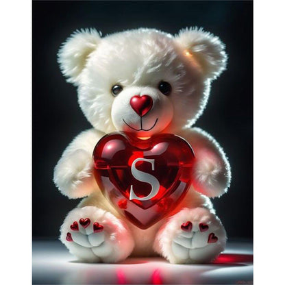 Love Letter Bear S - Full Round Drill Diamond Painting 35*45CM