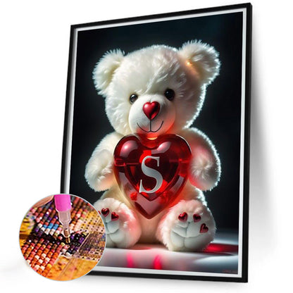 Love Letter Bear S - Full Round Drill Diamond Painting 35*45CM