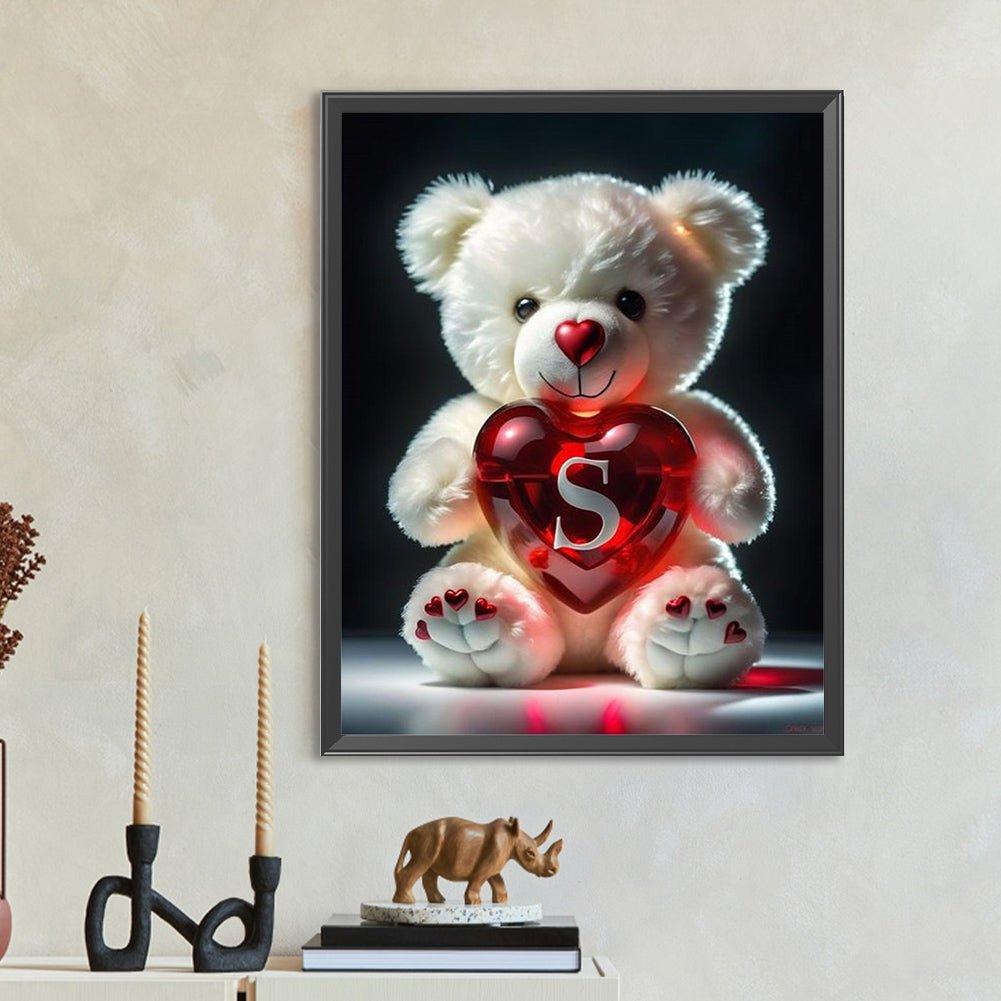 Love Letter Bear S - Full Round Drill Diamond Painting 35*45CM