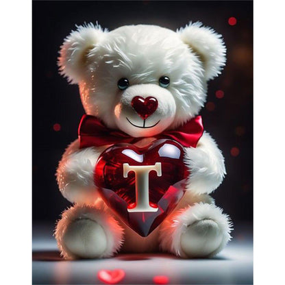 Love Letter Bear T - Full Round Drill Diamond Painting 35*45CM