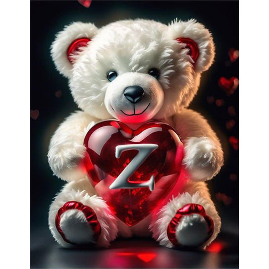 Love Letter Bear Z - Full Round Drill Diamond Painting 35*45CM