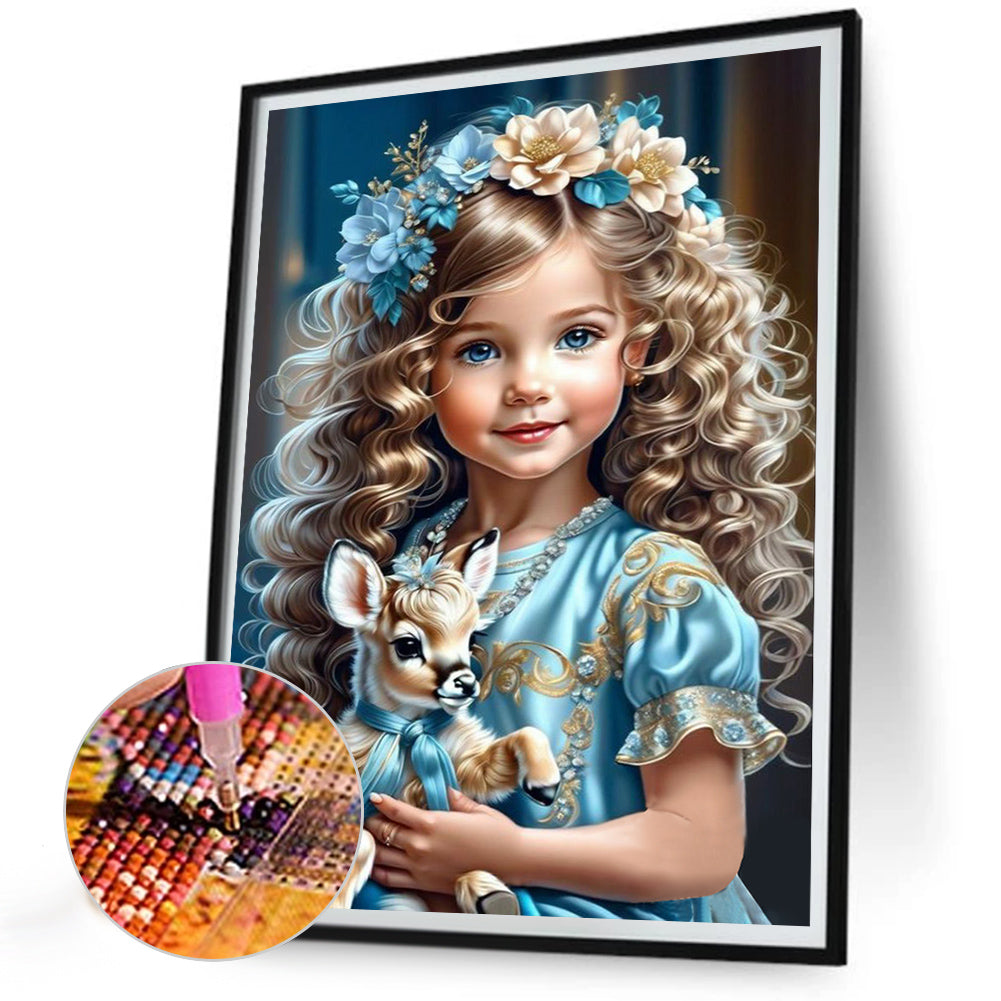 Sweet Girl - Full Round Drill Diamond Painting 30*40CM