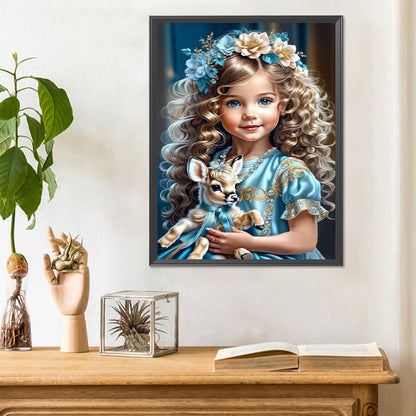 Sweet Girl - Full Round Drill Diamond Painting 30*40CM