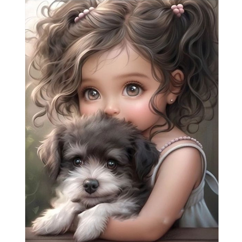 Sweet Girl - Full Round Drill Diamond Painting 40*50CM