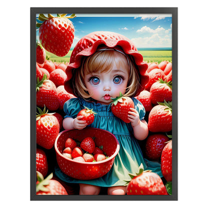 Strawberry Girl - 11CT Stamped Cross Stitch 45*60CM