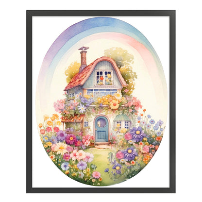 Flower House - 11CT Stamped Cross Stitch 50*60CM