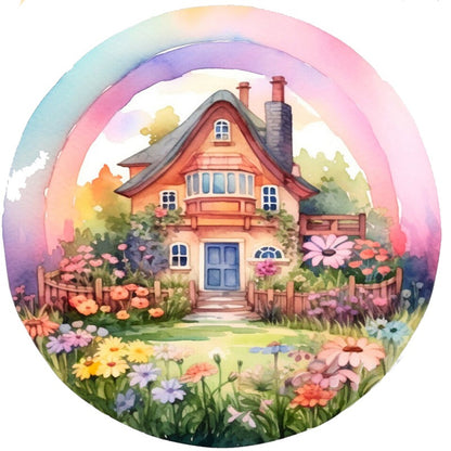 Flower House - 11CT Stamped Cross Stitch 50*60CM