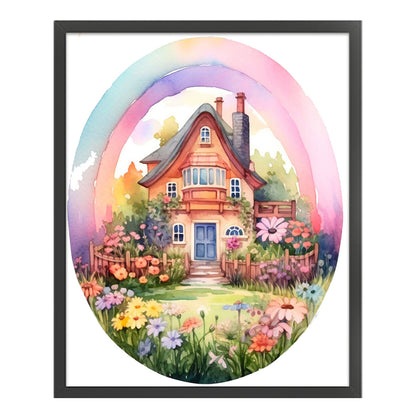 Flower House - 11CT Stamped Cross Stitch 50*60CM