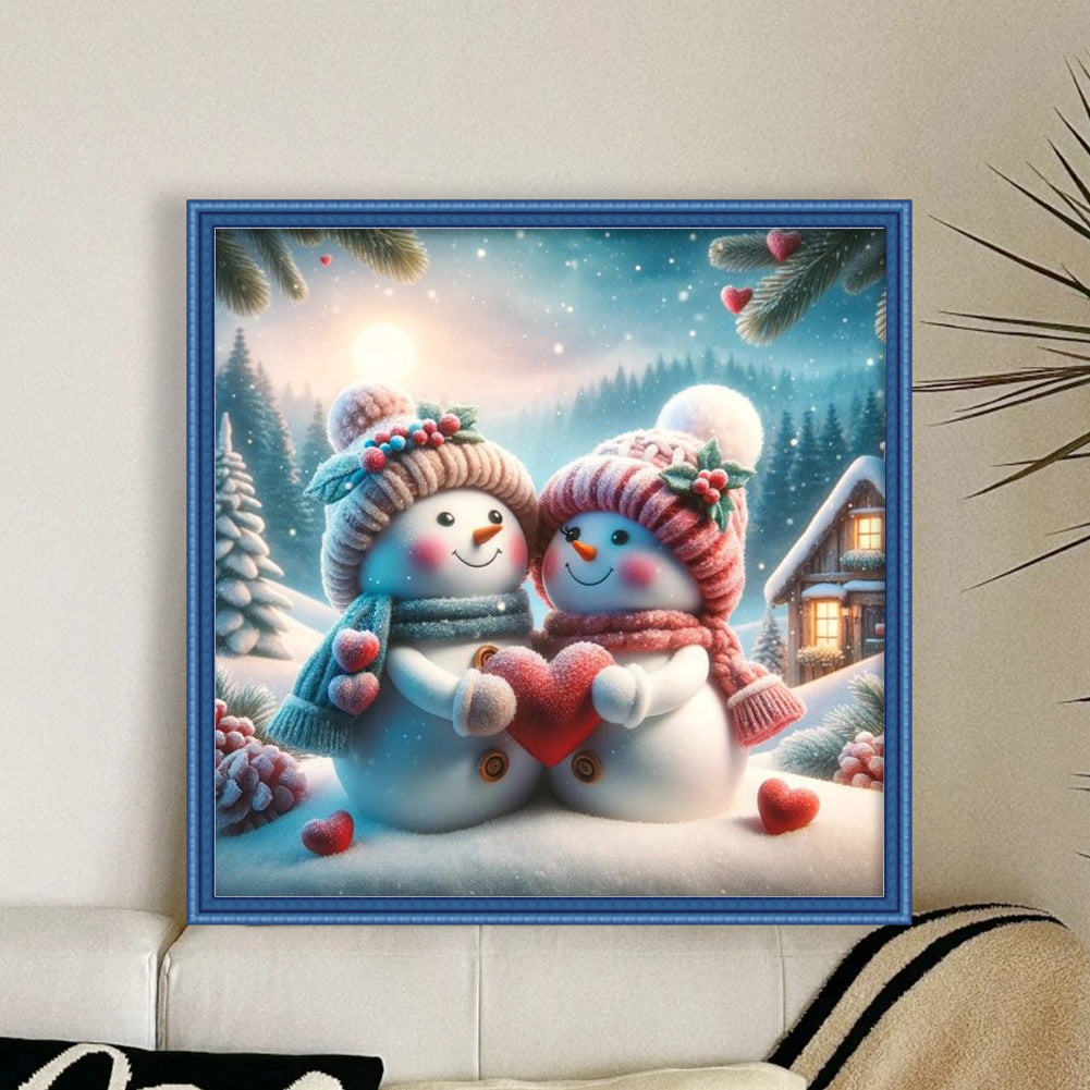 Snowman - 11CT Stamped Cross Stitch 40*40CM