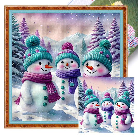 Snowman - 11CT Stamped Cross Stitch 40*40CM