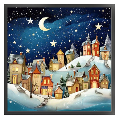 Cabin Under The Stars - 11CT Stamped Cross Stitch 50*50CM