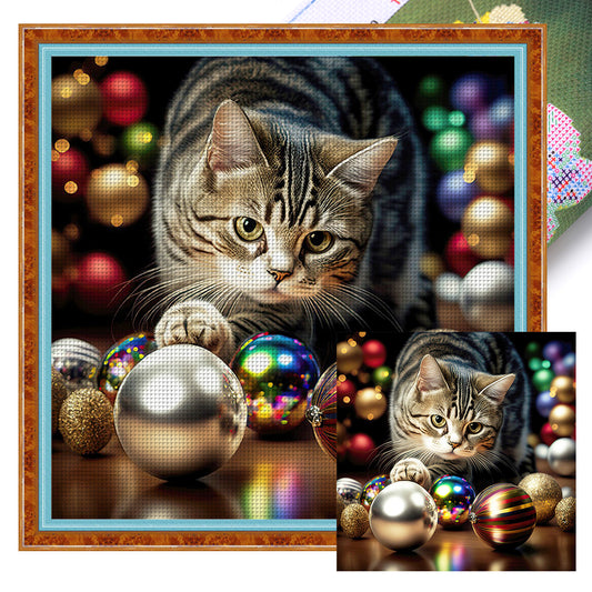 Cat - 11CT Stamped Cross Stitch 45*45CM