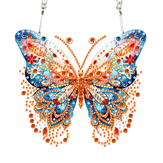 Acrylic Single-Sided Diamond Painting Hanging Pendant for Home Decor (Butterfly)