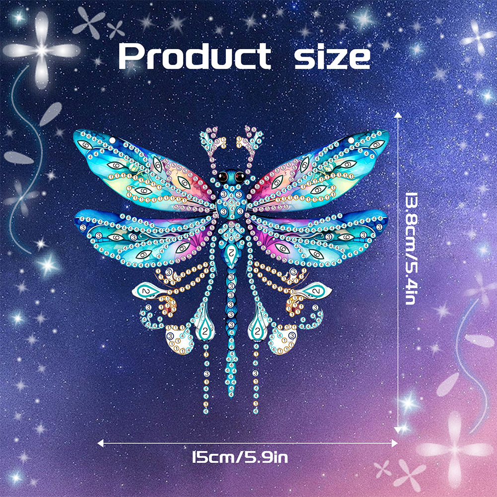 Acrylic Single-Sided Diamond Painting Hanging Pendant for Home Decor (Dragonfly)