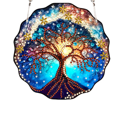 Acrylic Single-Sided Diamond Painting Hanging Pendant for Home Decor (Tree)