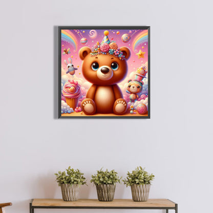 Surprised Bear - Full Round Drill Diamond Painting 40*40CM