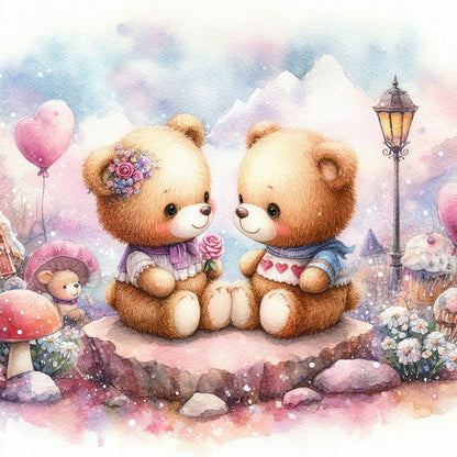 Couple Bears - Full Round Drill Diamond Painting 40*40CM