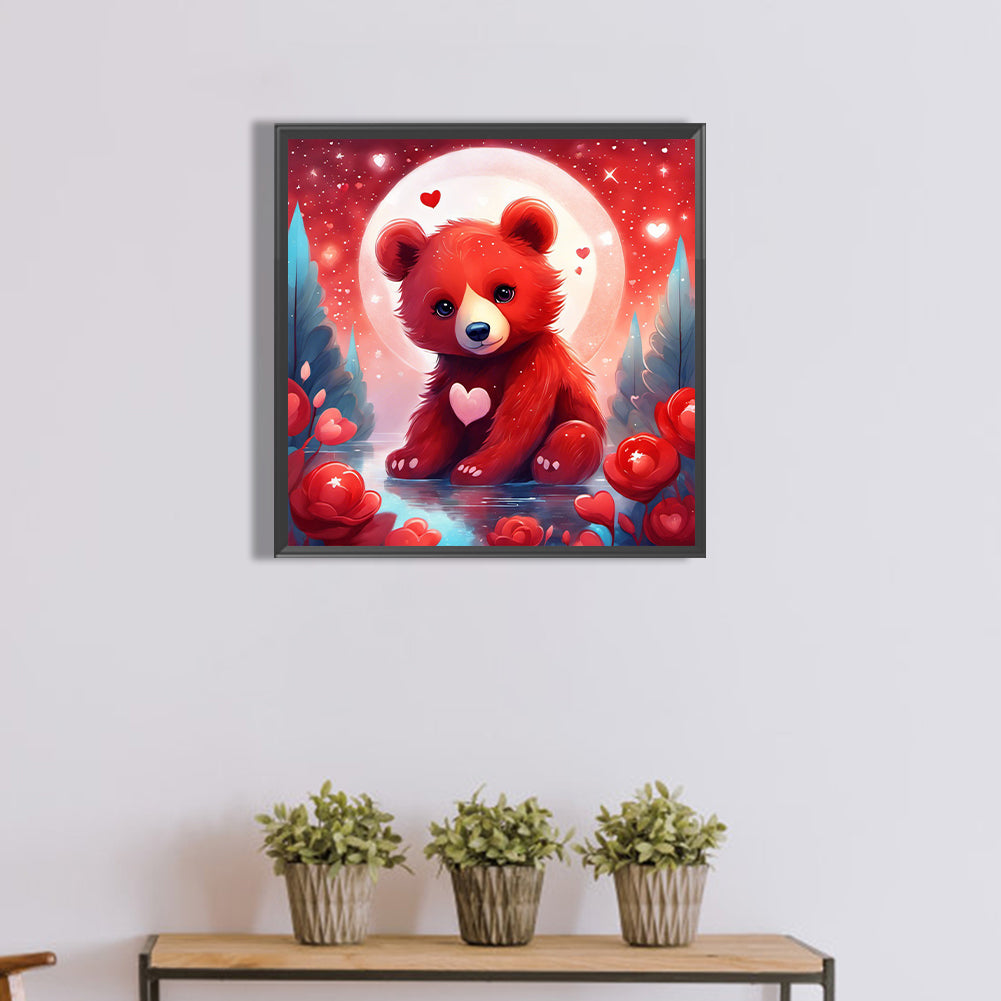 Red Bear - Full Round Drill Diamond Painting 40*40CM