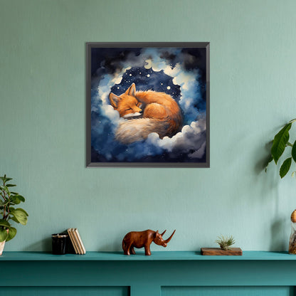 Fox On Clouds - Full Round Drill Diamond Painting 30*30CM