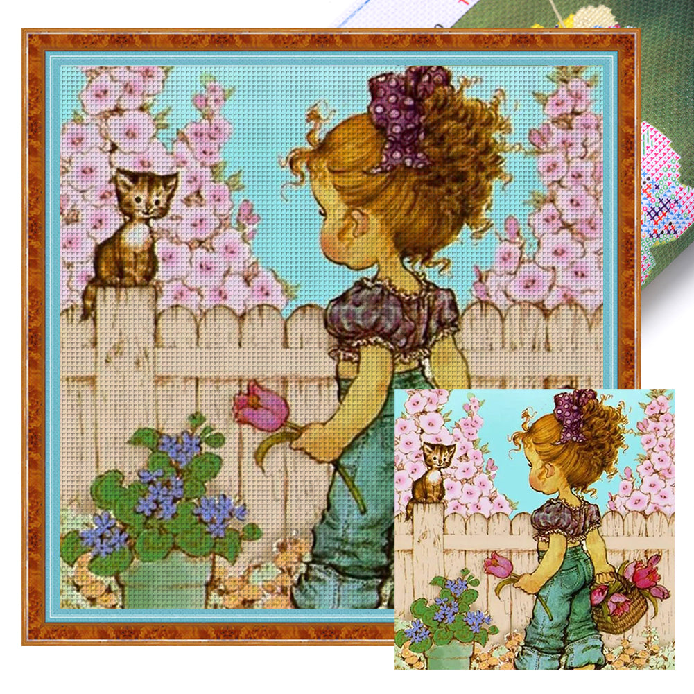 Girl - 14CT Stamped Cross Stitch 50*50CM