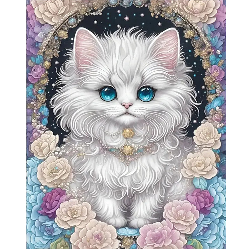 Cat - Full Round Drill Diamond Painting 40*50CM