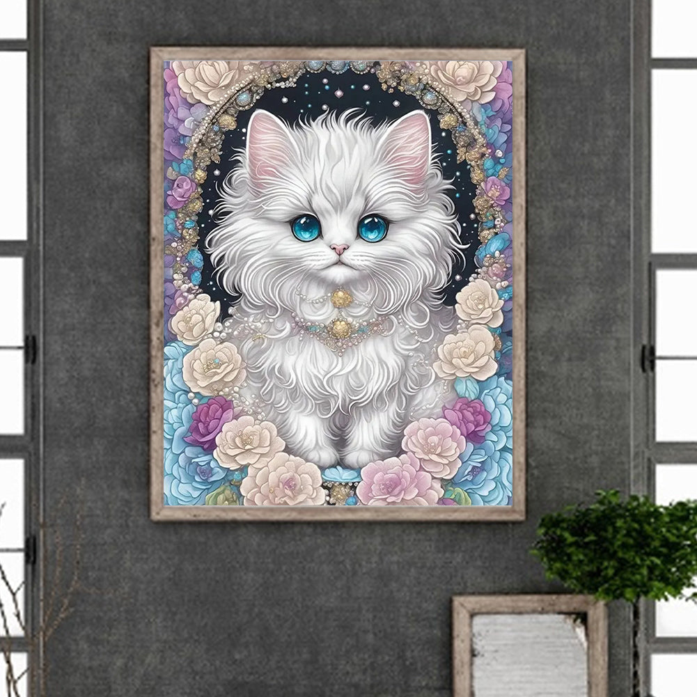 Cat - Full Round Drill Diamond Painting 40*50CM