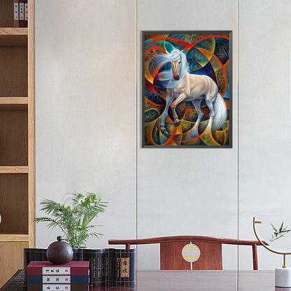 White Horse - Full AB Round Drill Diamond Painting 40*55CM