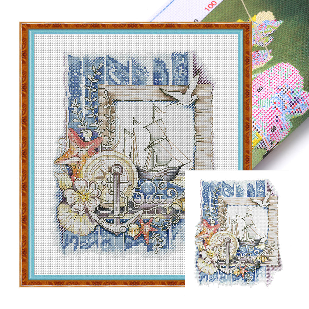 Song Of The Ocean - 14CT Stamped Cross Stitch 31*36CM