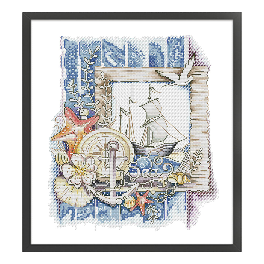 Song Of The Ocean - 14CT Stamped Cross Stitch 31*36CM