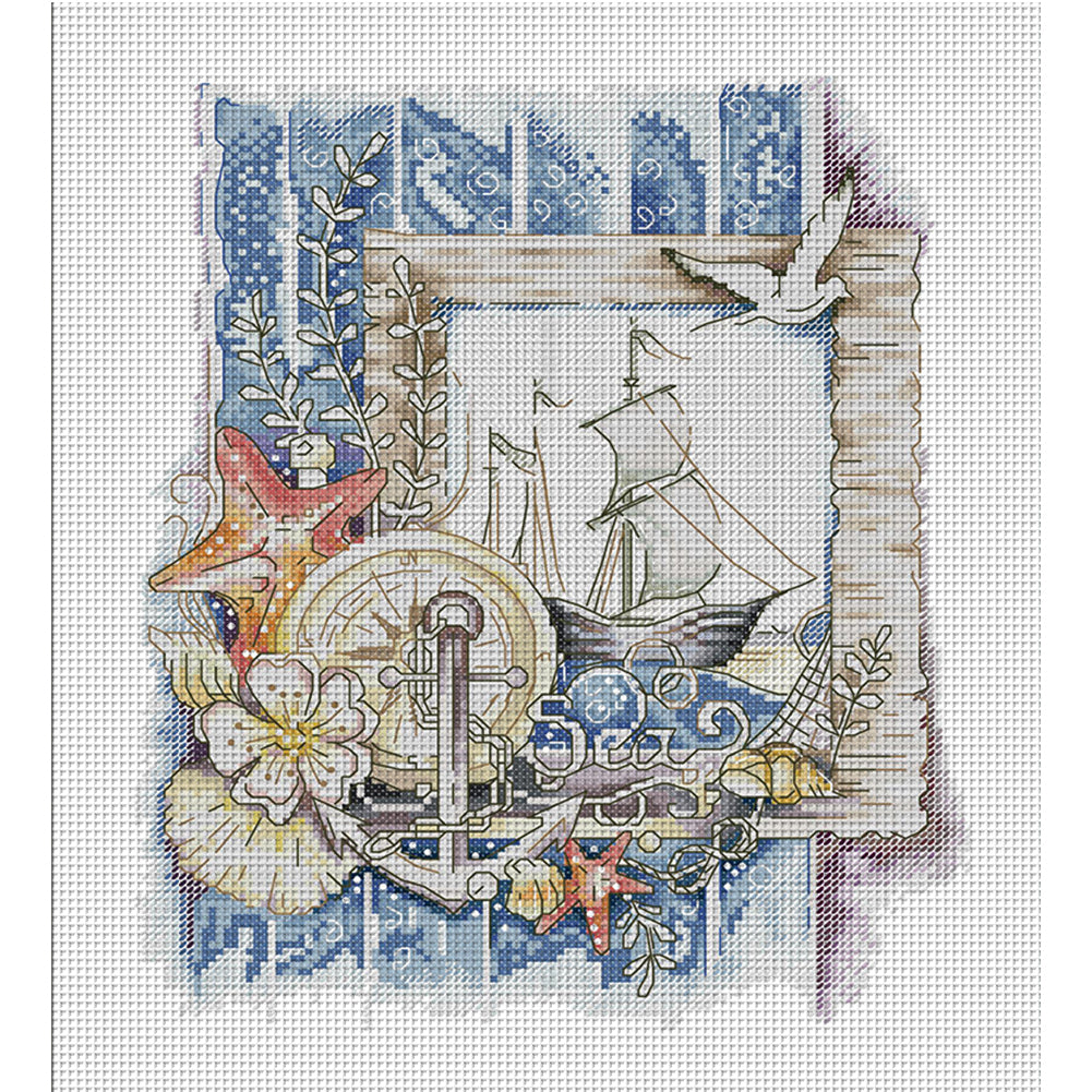 Song Of The Ocean - 14CT Stamped Cross Stitch 31*36CM