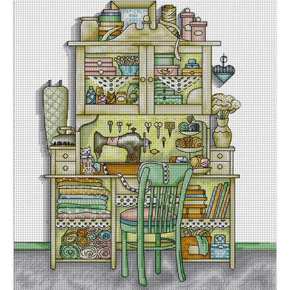 Hand Sewing Cabinet - 14CT Stamped Cross Stitch 38*43CM