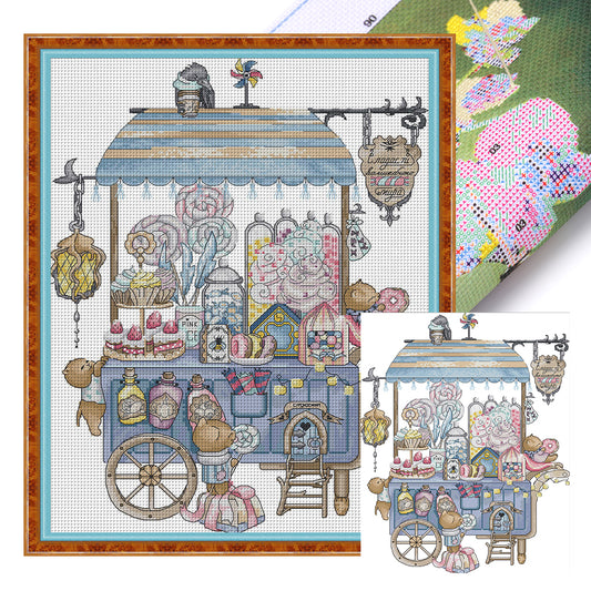 Dessert Cart - 14CT Stamped Cross Stitch 36*46CM