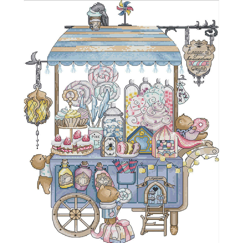 Dessert Cart - 14CT Stamped Cross Stitch 36*46CM