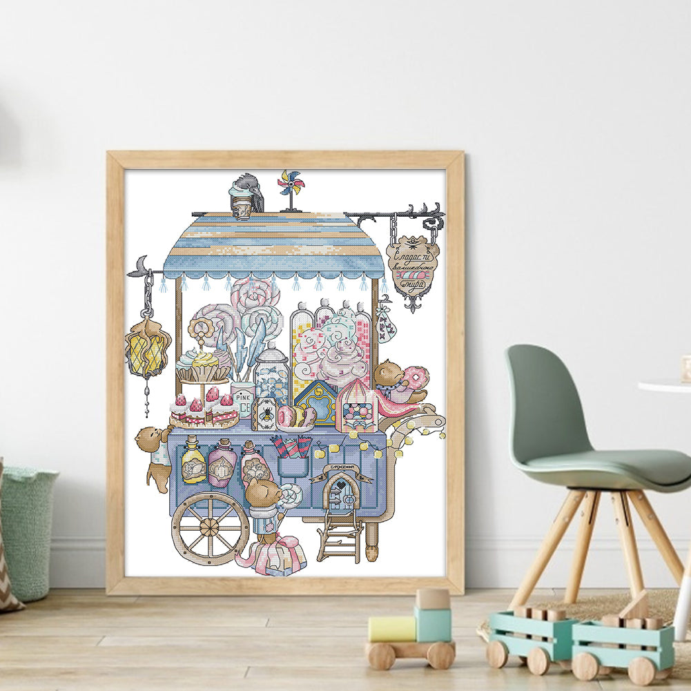 Dessert Cart - 14CT Stamped Cross Stitch 36*46CM