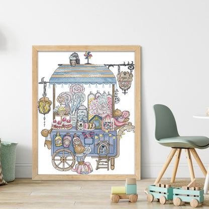 Dessert Cart - 14CT Stamped Cross Stitch 36*46CM