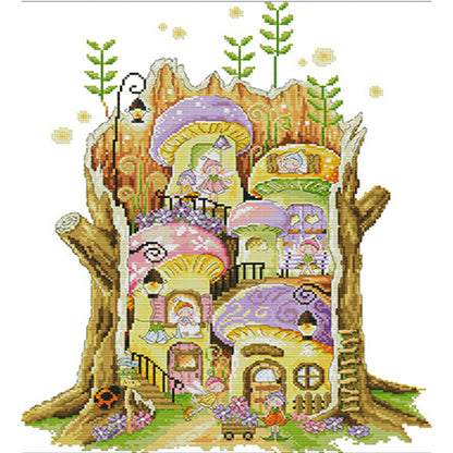 Fairy House - 14CT Stamped Cross Stitch 40*47CM