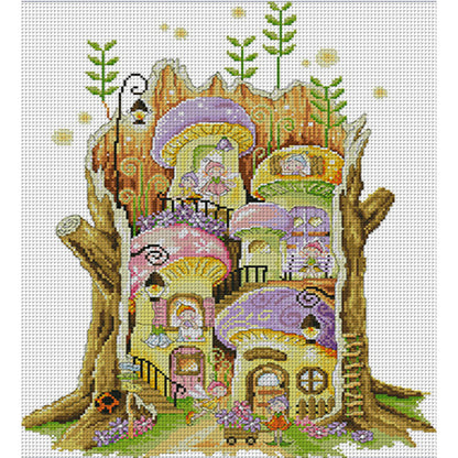 Fairy House - 14CT Stamped Cross Stitch 40*47CM