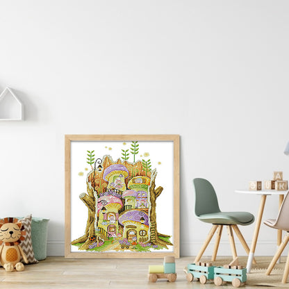 Fairy House - 14CT Stamped Cross Stitch 40*47CM