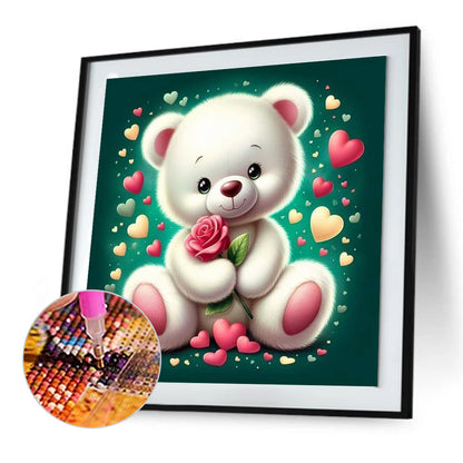 Rose Bear¡¤Green - Full Round Drill Diamond Painting 30*30CM